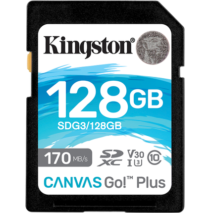金士顿(Kingston)128GB SD存储卡 U3 V30 相机内存卡 高速sd卡大卡 4K超高清拍摄 读速170MB/s 写速90MB/s