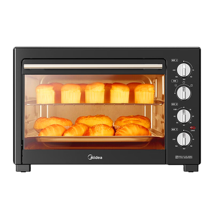 美的（Midea）【国家补贴】40L家用大容量多功能电烤箱 独立控温/机械操控/四层烤位/多功能烘焙MG38CB-AA