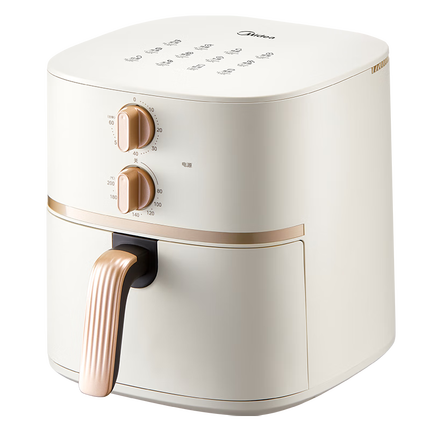 美的（Midea）空气炸锅易用旋钮 家用实用大容量5.3L 不用翻面 蒸汽嫩烤 轻音烘炸 金属内腔 不粘易洗 KZE535J5