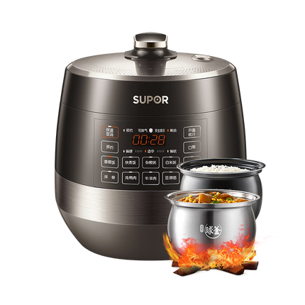 苏泊尔（SUPOR）【国家补贴】0涂层精钢球釜电压力锅6L双胆全自动智能预约 家用 SY-60YC6011Q电饭煲高压锅4-8人