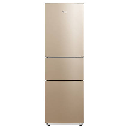 美的（Midea）精致存储三门三温区租房家用小冰箱三开门大容量中门软冷冻节能省电低音 210升+灰色款