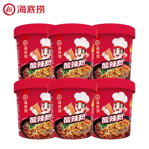 海底捞酸辣粉方便速食冲泡免煮米线夜宵粉丝早餐学生宿舍方便面零食食品 【加班熬夜来一桶】酸辣粉144g*6盒 图片 8