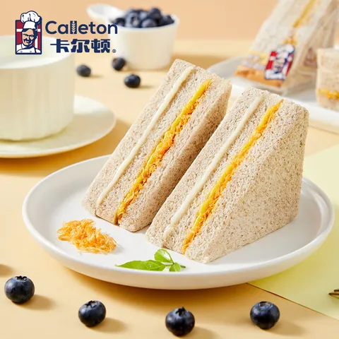卡尔顿（Calleton）【丁禹兮代言】黑麦三明治面包吐司420g整箱早餐休闲小吃零食糕点 图片 4