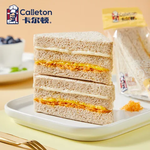 卡尔顿（Calleton）【丁禹兮代言】黑麦三明治面包吐司420g整箱早餐休闲小吃零食糕点 图片 2
