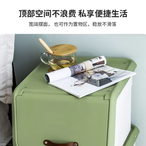 禧天龙翻盖收纳箱大号衣物内衣整理箱零食儿童玩具前开式储物箱 【35L 3个装】奶白 前开翻盖 【收藏加购 插单发货】 图片 7
