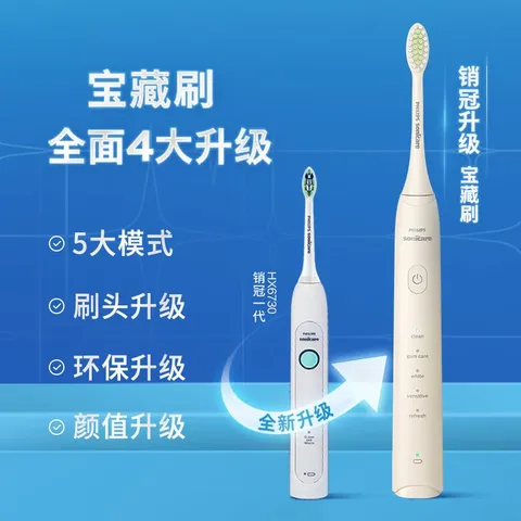 飞利浦（PHILIPS）【价保618】电动牙刷成人声波震动牙刷5种模式软毛柔和亮白5效宝藏刷S3情侣生日礼物送长辈男女友 绝绝紫HX2571/02【配两支刷头】 图片 7
