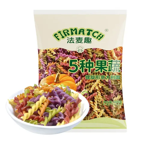 法麦趣（FIRMATCH）五色果蔬螺旋意大利面500g儿童意面蔬菜面早餐必备低脂健康 图片 1