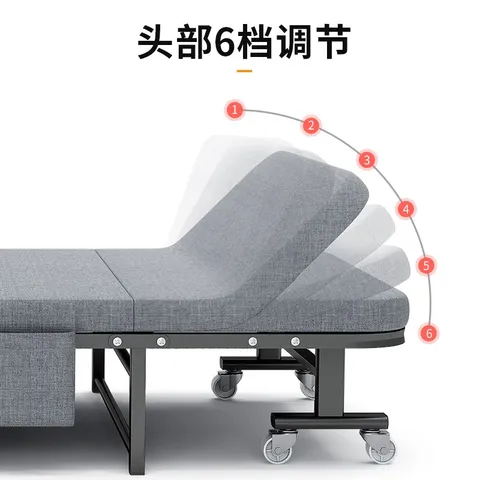 午憩宝 折叠床午休床办公室出租屋简易床便携躺椅硬板家用医院陪护四折   多数人买【宽60CM】棉麻四折床 图片 6