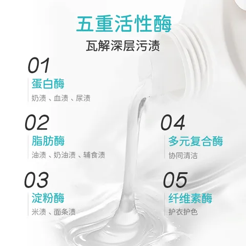 WICKLE婴儿洗衣液新生婴儿宝宝专用酵素抑菌洗衣液袋装500ml 【自然香】补充装500ml 图片 2