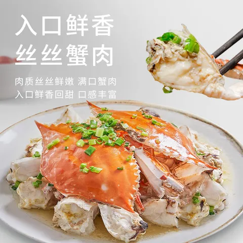 【冷冻】至鲜梭子蟹2.6斤/6-9只整只当季液氮冷冻2.5-5两/只吕四黄海螃蟹新鲜中秋礼 图片 6