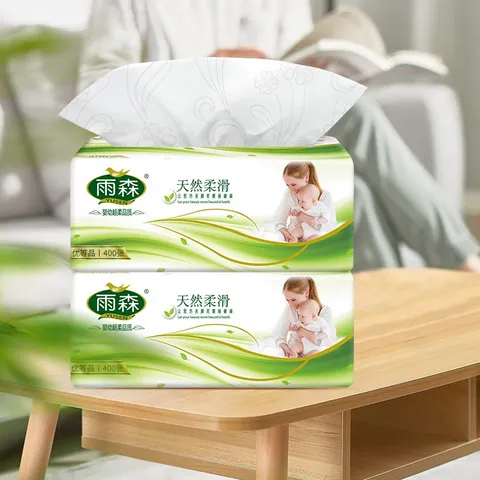 雨森（YUSEN）妇婴抽纸400张宝宝可用100抽大包福利装生活用纸厕纸卫生纸 4层 400张*30包 【家庭囤货】 图片 2