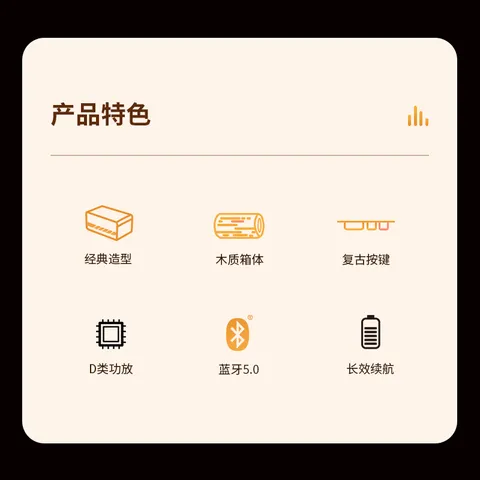 漫步者（EDIFIER）M230 高保真复古蓝牙便携音箱 桌面木质音响 立体声环绕 超长续航 木纹色 图片 3