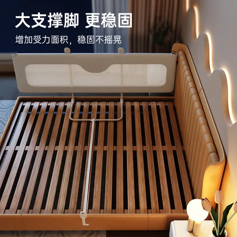 M-CASTLE床围栏免安装婴儿防摔床挡板宝宝便携床上护栏儿童床边围挡可升降 萌萌熊折叠款 免钉免安装 2.0米/单面装 图片 5