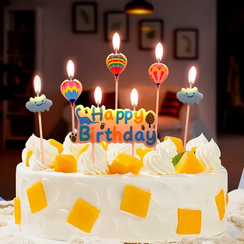 演绎 生日蜡烛生日派对蛋糕装饰场景布置儿童卡通创意彩色插牌套装 图片 3