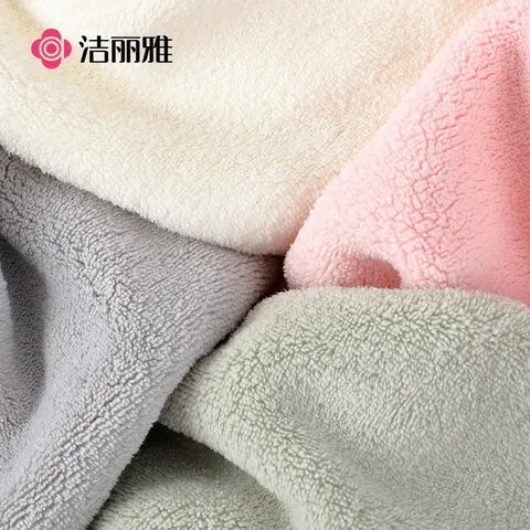 洁丽雅刺绣干发帽可爱速干擦头干发毛巾柔软强吸水包头巾女 浅绿 图片 10