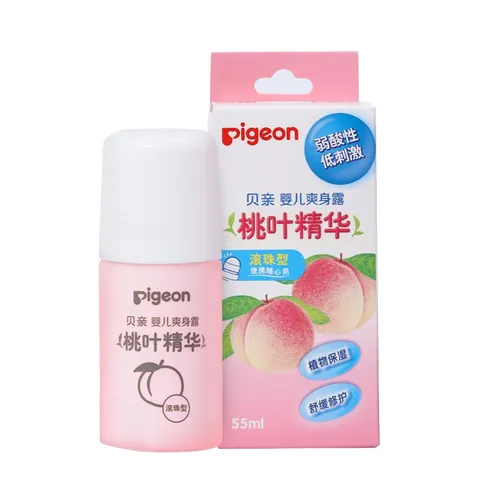贝亲桃子水爽身露婴儿宝宝四季通用保湿护肤液体爽身粉 爽身霜55ml 图片 6