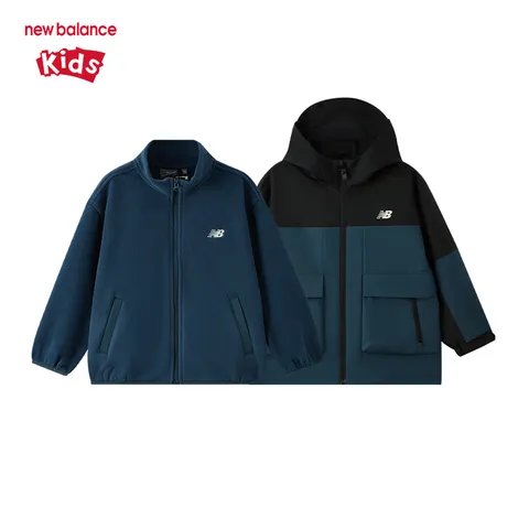 NEW BALANCE童装男女儿童2025新防泼水摇粒绒外套两件套ND7AF4Z013 黑色 150 图片 5