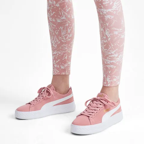 彪马（PUMA）厚底鞋绿色增高松糕鞋女款新款夏季休闲鞋PLATFORM366488 新婚粉-白 10 35.5 图片 3