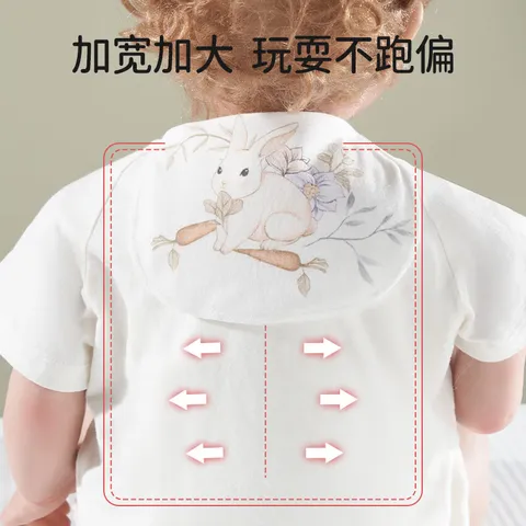 欧孕（OUYUN）汗巾儿童纯棉幼儿园隔汗巾纯棉婴幼儿宝宝吸汗巾垫背巾止汗巾 轻薄四层5条装【甜粉萌宠】 27cm×20cm 图片 5