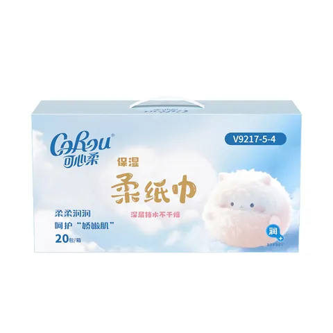 可心柔保湿纸巾乳霜柔纸巾V9三层102抽*20包 婴儿宝宝柔纸面巾 整箱装 可心柔婴儿柔纸巾3层102抽*20包 图片 8
