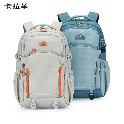 卡拉羊考拉抱抱包小学生轻便五维减负书包中学生休闲双肩包CX5537 燕麦灰 【小号】身高150cm以上 图片 2