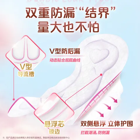 薇尔卫生巾日夜组合套装日用加长夜用护垫迷你巾姨妈巾超薄透气 【蓬蓬】96片 图片 8