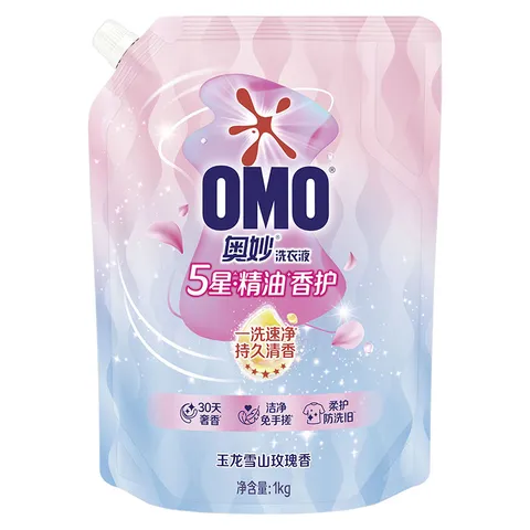 奥妙5星精油香护洗衣液玉龙雪山玫瑰袋装1KG 清香香氛柔软护色去味 图片 7