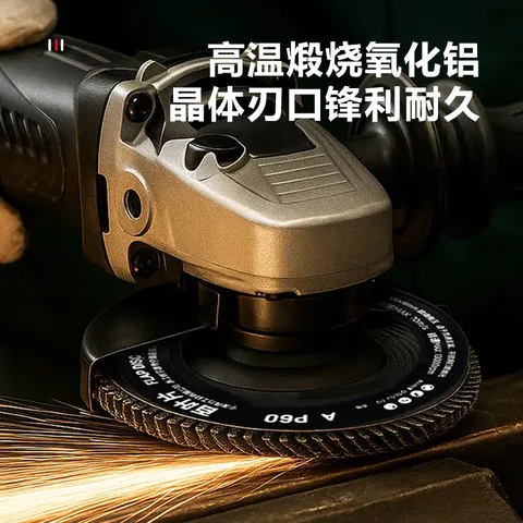 得力（deli）角磨机百叶片百叶轮打磨片瓷砖打磨片磨光片金刚石磨片 80目10片 图片 7