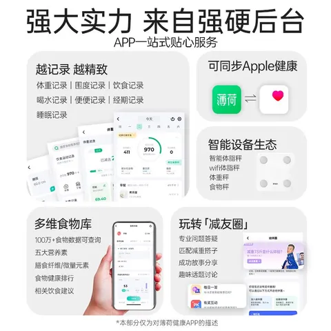 健康体重秤电子秤家用精准家庭人体秤测算体脂称体重期用 白色系 智能体脂秤 图片 2