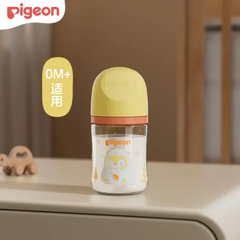 贝亲（Pigeon）玻璃奶瓶婴儿宽口径彩绘奶瓶 企鹅冒险(玻璃 160ml 0-1月 SS号奶嘴) 图片 2