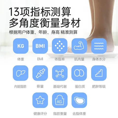 健康体重秤电子秤家用精准家庭人体秤测算体脂称体重期用 白色系 智能体脂秤 图片 3
