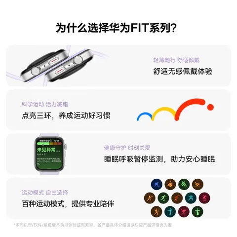 华为HUAWEI WATCH FIT 4 韵律黑氟橡胶表带 华为运动智能手表超轻薄大屏潮流运动蓝牙通话 图片 3