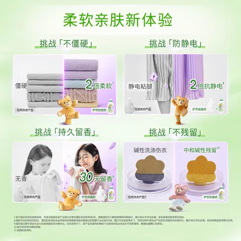 金纺衣物柔顺剂护理剂阳光桔柚2kg 除味防静电 除菌柔顺二合一 图片 3