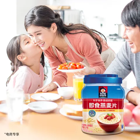 桂格（QUAKER）即食燕麦片1000克罐装 营养早餐 膳食纤维 零添加白砂糖 图片 6