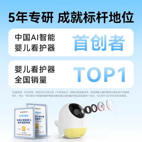 海马爸比标准4K婴儿看护器2PLUS智能监控哭声睡眠宝宝监视器儿童摄像头 图片 3