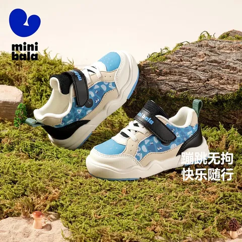 迷你巴拉（minibala）童鞋儿童休闲运动鞋春秋季新款男女童潮流百搭舒适 蓝色 26 码适合脚长15.0-15.5cm 图片 1