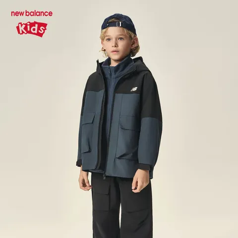 NEW BALANCE童装男女儿童2025新防泼水摇粒绒外套两件套ND7AF4Z013 黑色 150 图片 3