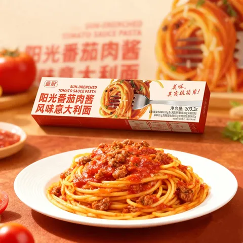 好世多风味意大利面番茄肉酱203g盒装速食即食儿童早晚餐家用餐桌必备 【番茄肉酱】风味意面 203.3g 图片 2