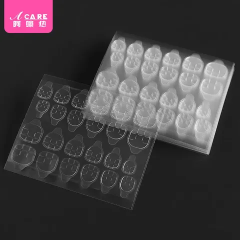 美甲贴片CA1s501-美甲果冻胶透明款粘贴指甲背胶美甲工具便 标准款手部1片 共5片 24贴 图片 3