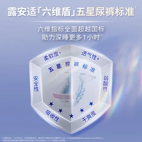露安适（Lelch）柔护羽柔裤-箱装纸尿裤L64片 图片 3