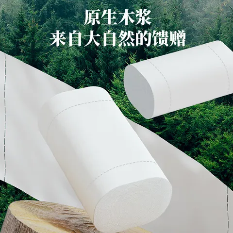 雨森（YUSEN）天然柔滑卷纸卫生纸700克/提12卷6层加厚厕所纸巾手纸妇婴可用 6层 58g*48卷 【700g*4提】毛重 图片 5