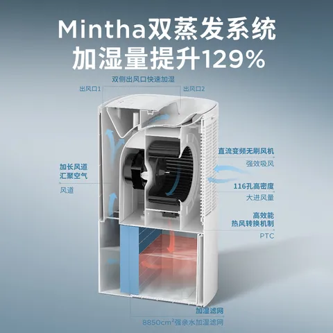 艾美特（AIRMATE）【母婴易敏专用】无雾空气加湿器家用卧室客厅母婴幼儿静音除菌6.5L大容量加湿办公室热蒸发 5501 图片 6