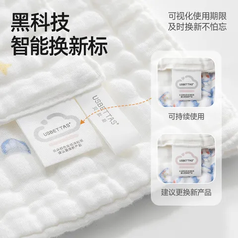 贝肽斯口水巾婴儿新生儿软纱布小方巾宝宝洗脸巾纯棉手帕儿童毛巾 觅野游记【30*30cm】4层棉纱/3条 图片 3