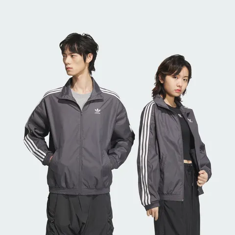 adidas情侣款复古风梭织立领夹克外套男女秋季阿迪达斯官方三叶草 图片 5