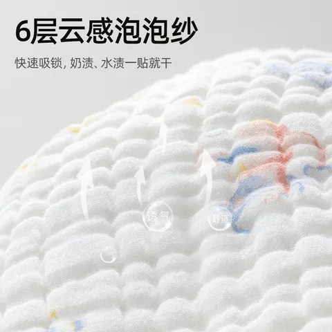 贝肽斯口水巾婴儿新生儿软纱布小方巾宝宝洗脸巾纯棉手帕儿童毛巾 觅野游记【30*30cm】4层棉纱/3条 图片 5