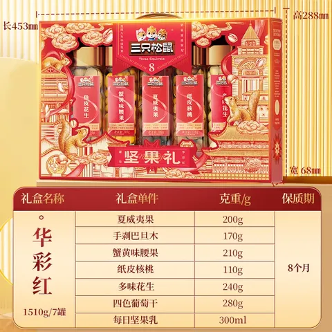Three Squirrels/三只松鼠 坚果礼 1510g 7罐