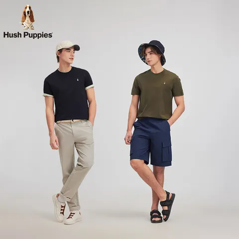暇步士（Hush Puppies）【柔软舒适】男装夏季纯色简约百搭弹力圆领短袖T恤 图片 5