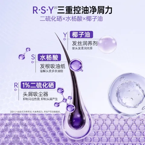 赛逸SHEVEU控油净澈二硫化硒洗发水去屑止痒蓬松男女生 紫瓶550ml 图片 2