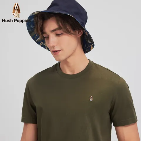 暇步士（Hush Puppies）【柔软舒适】男装夏季纯色简约百搭弹力圆领短袖T恤 图片 4