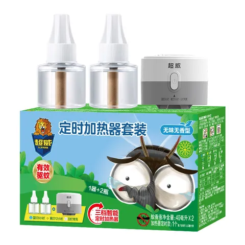 超威电热蚊香液 定时三档智能加热器无味卧室补充液家用驱蚊器 2瓶1器 图片 8
